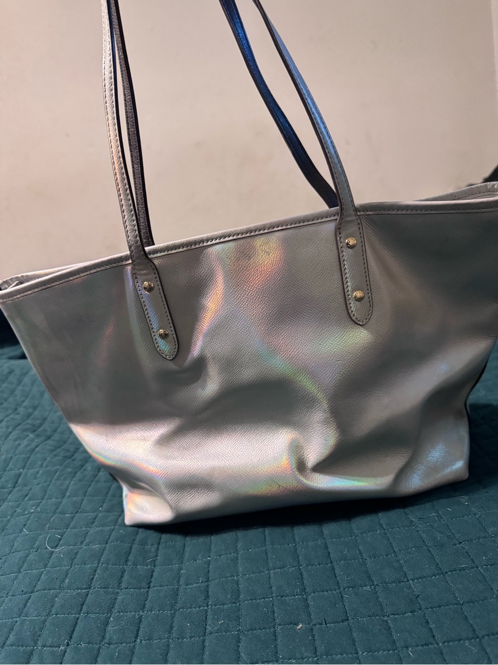 Coach Iridescent Tote - Pearl Sheen - Picture 2 of 9